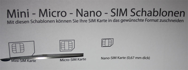 Micro-Nano-SIM schneiden